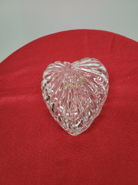 Vintage Heart Shaped Crystal Covered Dish