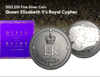 1 oz. pure silver coin Queen Elizebeth II Royal Cypher