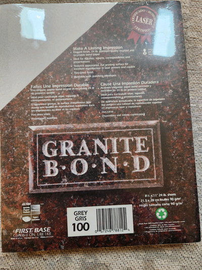 Laser Printer Paper, Grey granite bond
100 sheets, View more