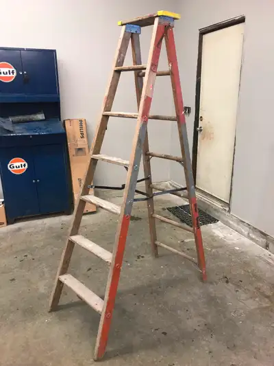 6.5 foot wooden ladder, View more