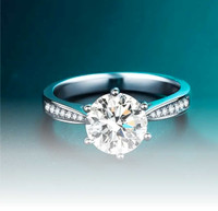 Stamped 925 1.0 ct Moissanite promise/engagement ring