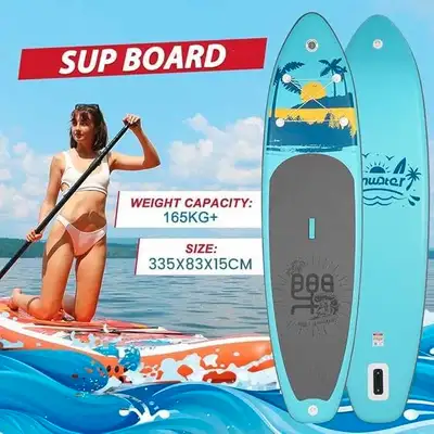 LIMITED quality FunWater Inflatable Paddle Board 10'6" x 33" Stand Up Paddle Boards with Premium Acc...