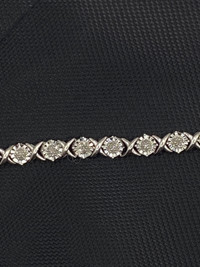 Diamonds and Sterling Silver Tennis Bracelet 