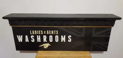 Ladies Gents Washrooms Sign, View more