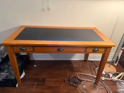 Wooden Desk with Three Drawers, View more