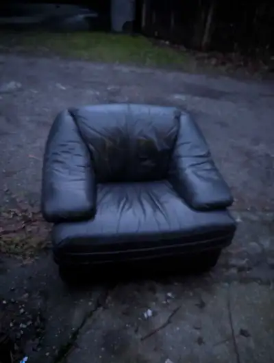 Black Leather 1 Seater Couch, View more