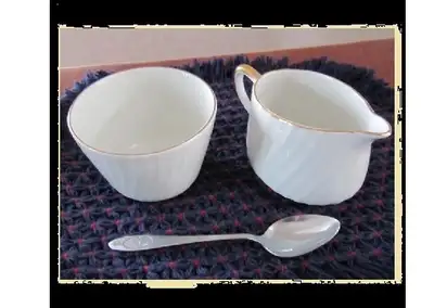 White and 22kt gold CREAM & SUGAR Set, View more