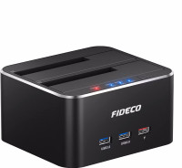 FIDECO USB 3.0 to SATA Dual Bay External Hard Drive Docking Stn