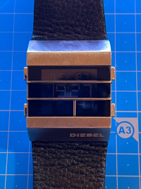Diesel Men's DZ7069 Black and Silver Digital Black Dial Watch
