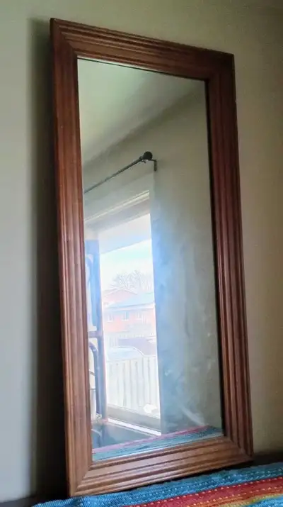 large wood trim mirror , View more