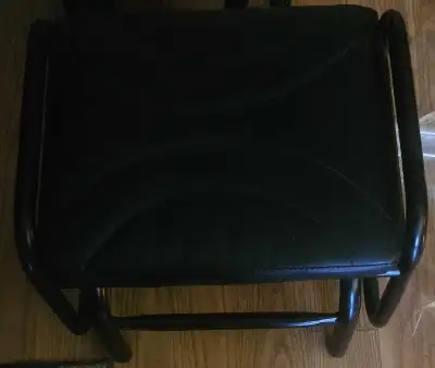 Black faux leather reclining foot stool , View more