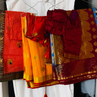 Beautiful sari with lovely blouses 