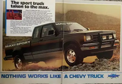 « Nothing works like a Chevy truck. » Dimensions : 16 inches wide by 11 inches high. In excellent co...