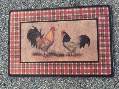 Rooster mat for kitchen or front door, View more