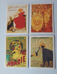 4 French poster art  by Atché vintage in original sealed package