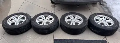 I'm selling a set of used Pirelli tires and on Hyundai rims, perfect for various vehicle models, wit...