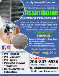 13 Years Experience Winnipeg Carpet Cleaning