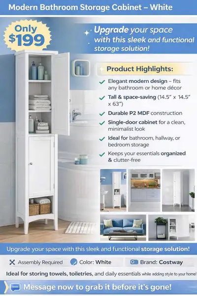 Freestanding Bathroom Storage Cabinet , View more