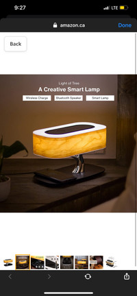 NEW Ampulla Bedside Lamp w/ Bluetooth Speaker & Wireless Charger