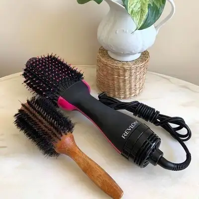 New Revlon’s One Step Hair Dryer/ Volumizer & a Boar Brush, View more