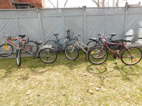 Several families have a number of Mountain Bikes for sale