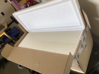 Large Styrofoam with waxed cardboard box