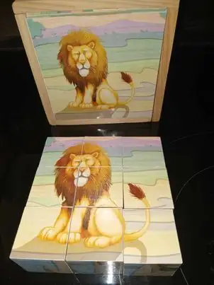 Zoo Animals Wooden Cube Puzzle in Toys & Games in St. Catharines - Image 7