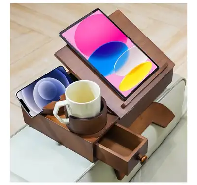 Wooden Couch Armrest Tray Table, View more