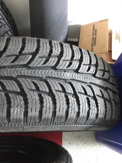 Set of 4, Toyota Prius snow tires and rims, used two seasons. BF Goodrich 205/60/R16. Lug nuts also...