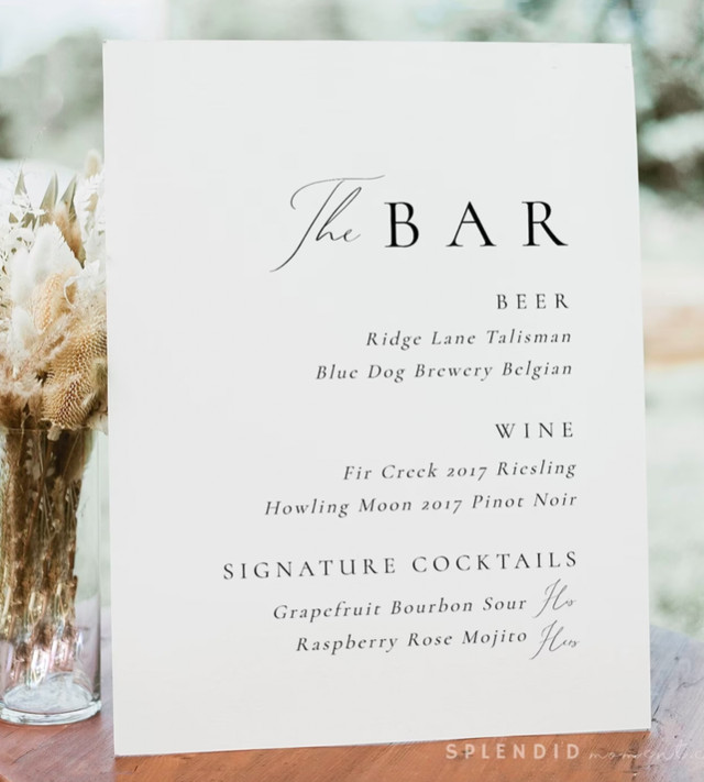 Bar Menu Wedding Sign | Custom Boards Toronto in Hobbies & Crafts in Mississauga / Peel Region - Image 3
