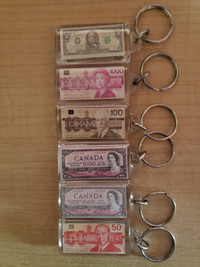 Vintage Bank Of Canada/Federal Reserve Keychains/Porte-clés