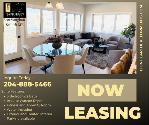 Now leasing limited 3 bedroom, 2 bathroom suites at 800 Vaughan Ave in Selkirk, Manitoba. These nort...