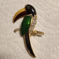 Toucan Brooch Costume Jewelry