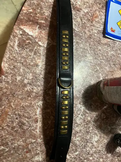 BRAND NEW LEATHER STUDDED COLLAR FOR LARGE DOGS, View more