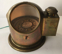 Brass Binnacle Lamp and Compass