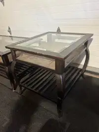 Glass top coffee and end tables