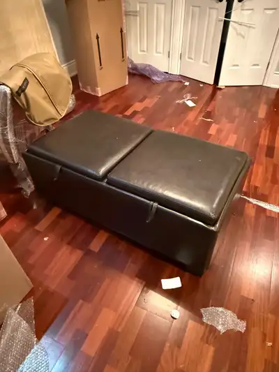 Leather Storage Ottoman, View more
