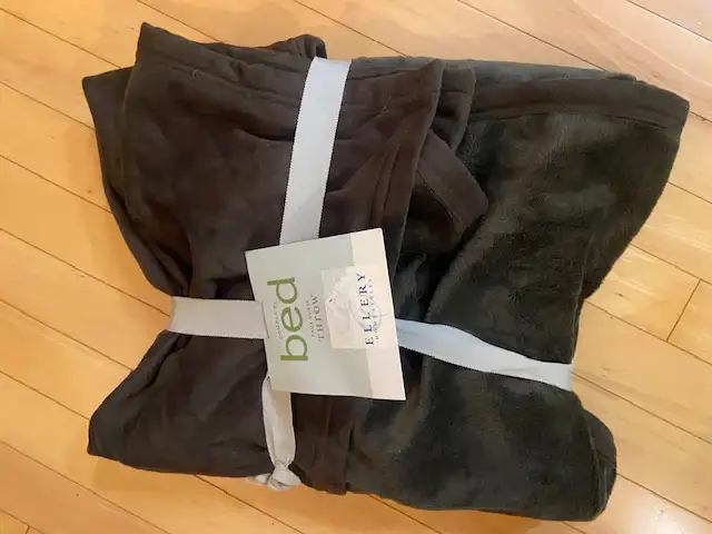 Olive Green Faux suede and fleece throw BRAND NEW