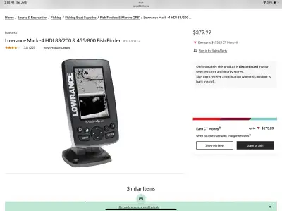 Find fish with this used Lowrance Mark-4 HDI 83/200 & 455/800 fish finder, featuring a 4" display an...