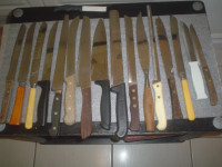 All kitchen supplies: GrindeFlatware,knives,spoon Fork Pots&pans