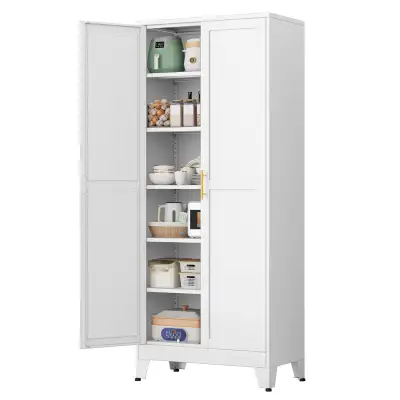 pozdeg 75” Tall Pantry Cabinet, Metal Kitchen Storage, View more