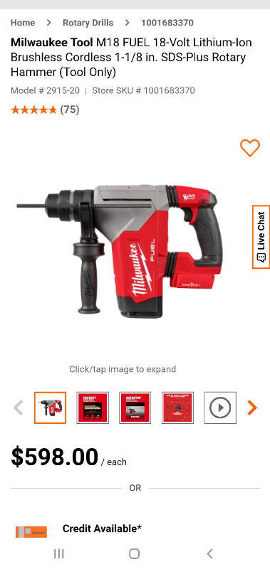 Milwaukee Rotary Hammer for sale with M18 Battery!! in Power Tools in Oakville / Halton Region - Image 4
