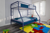 Twin Over Full Metal Bunk Bed, Blue - Pristine Condition