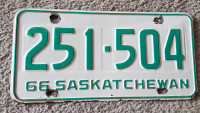 Saskatchewan license plate 