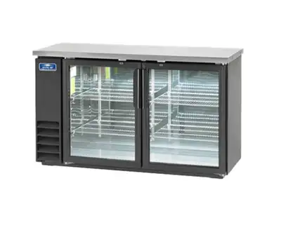 You are viewing a brand new Open Box 2 Door Glass Back Bar Refrigerator Cooler. This pricing is base...