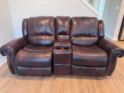 Brown leather reclining sofs set, View more