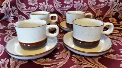 4 Denby stoneware Cups and Saucers, View more
