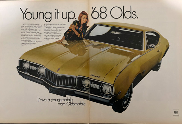 1968 Oldsmobile Cutlass XLarge 2-Page Original Ad in Arts & Collectibles in North Bay