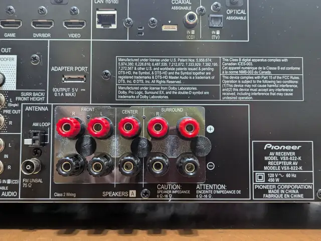 Stereo Receiver Pioneer VSX-822-K 5.1 Channel HDMI With Remote in Stereo Systems & Home Theatre in Red Deer - Image 10