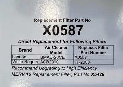 Four X0587 furnace filters for sale! We changed our furnace system, and these no longer fit! These f...